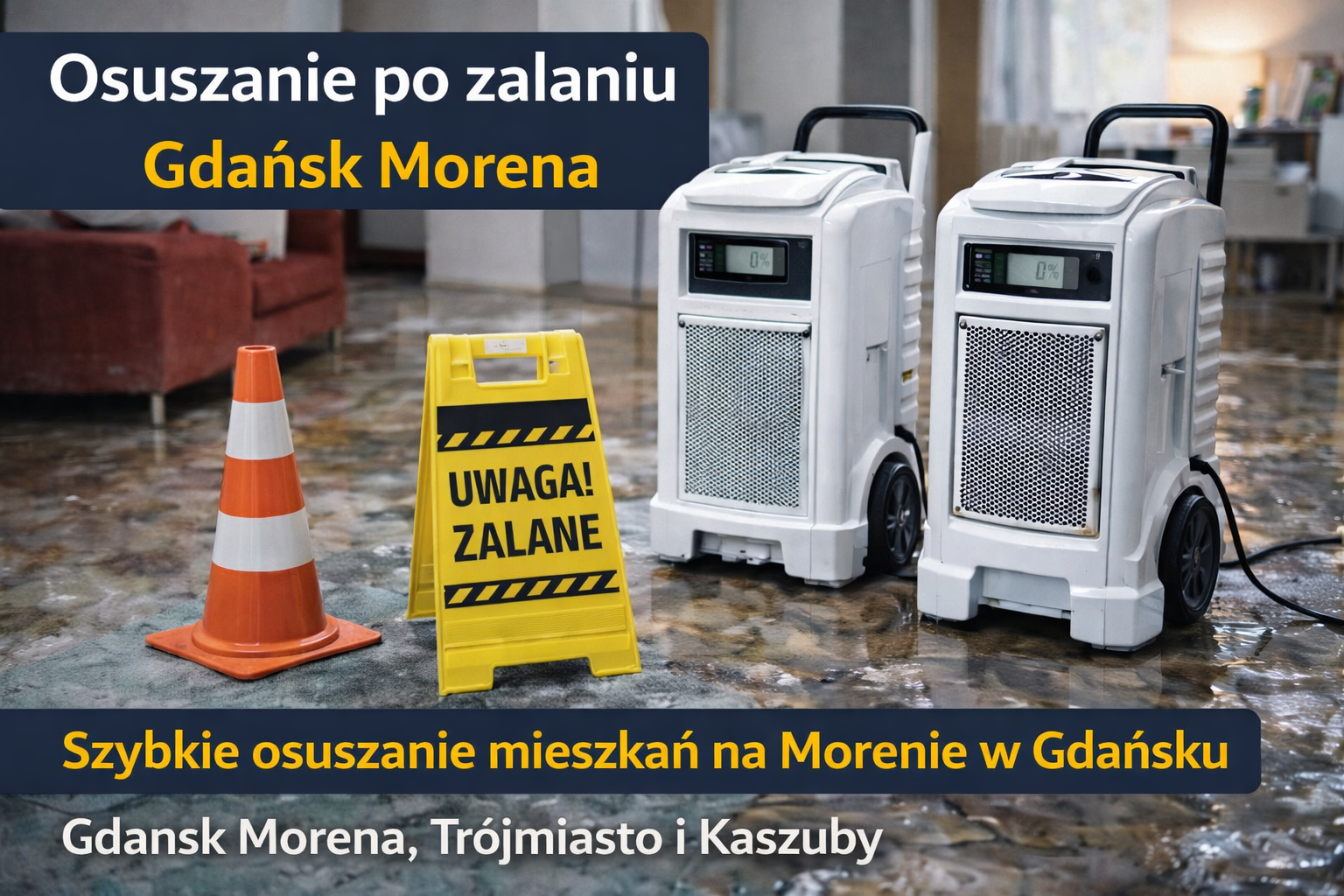 Osuszanie po zalaniu Gdańsk Morena – wynajem osuszaczy i usuwanie wilgoci