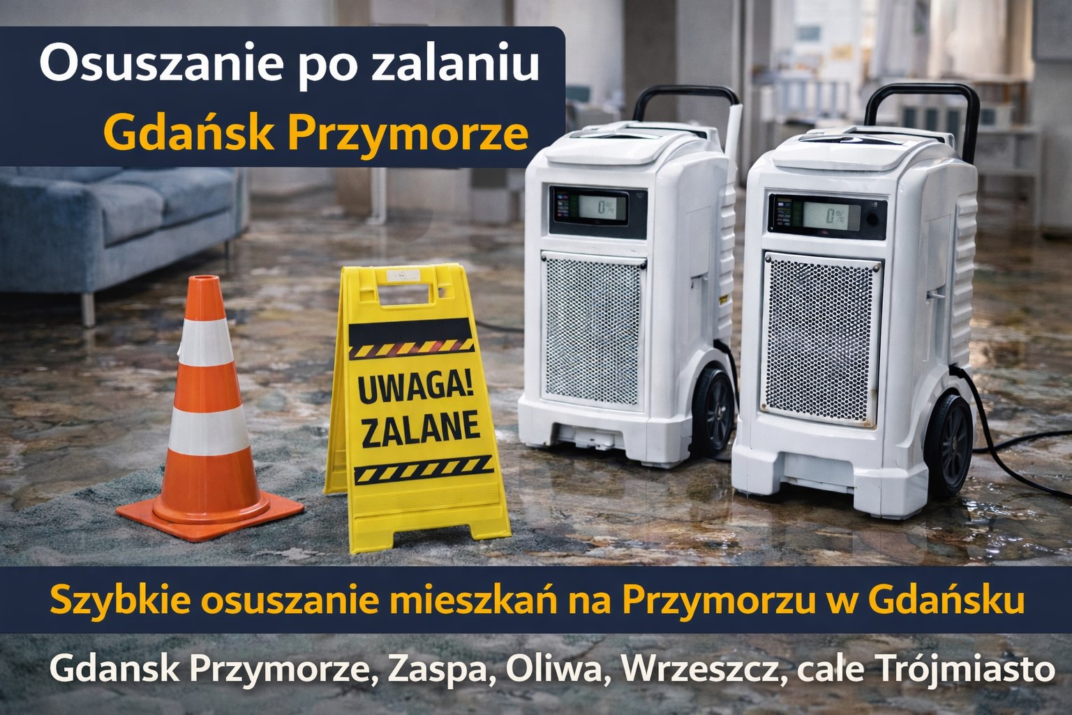 Osuszanie po zalaniu Gdańsk Przymorze – wynajem osuszaczy