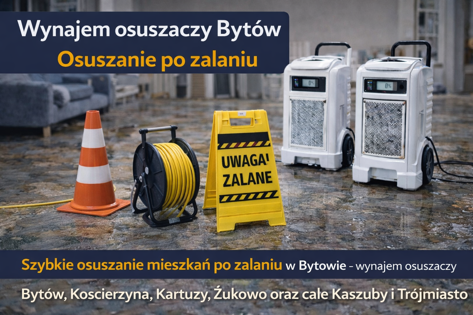 Wynajem osuszaczy Bytów – osuszanie po zalaniu mieszkań i domów
