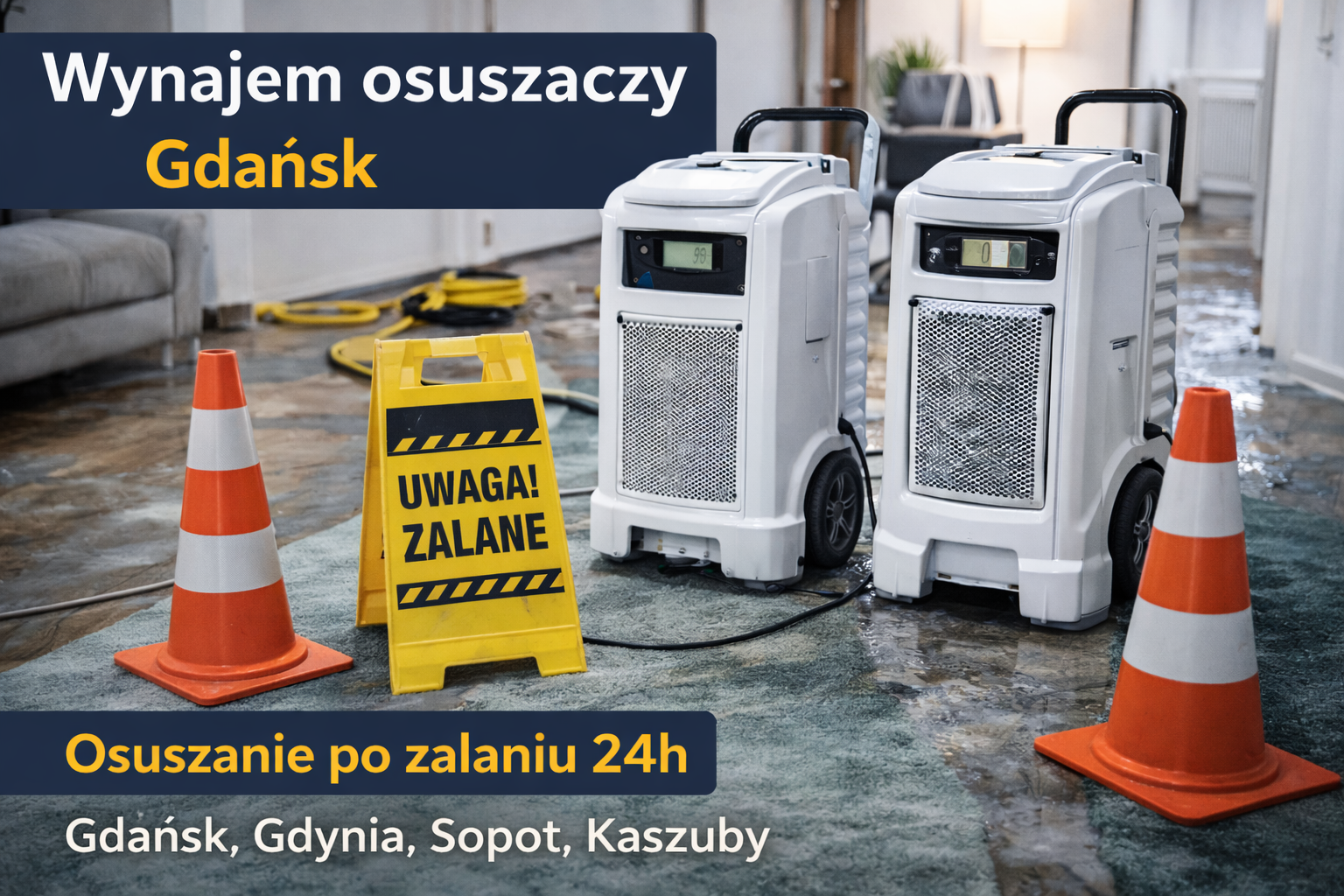 Wynajem osuszaczy Gdańsk – osuszanie po zalaniu mieszkań i domów